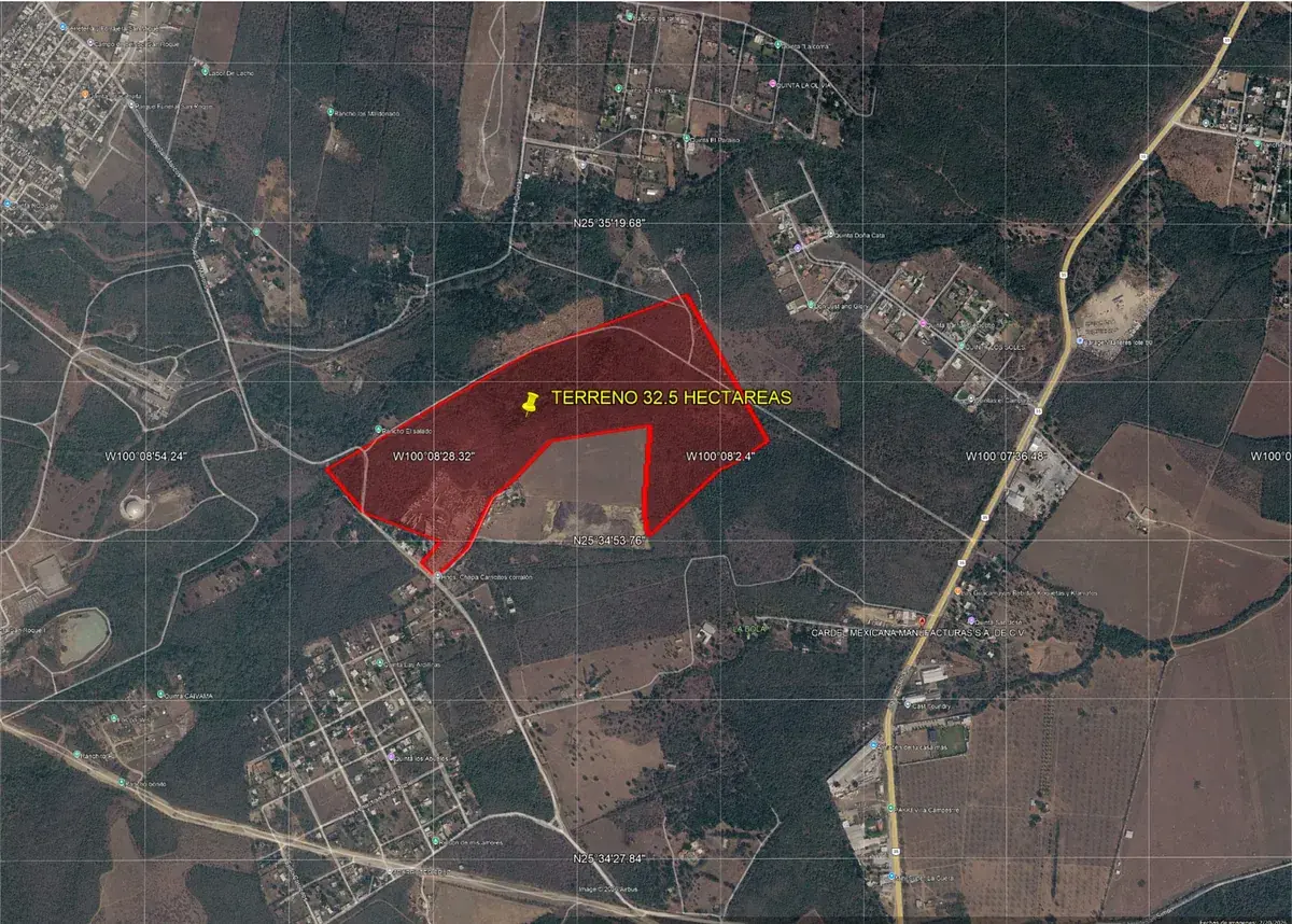 Venta de terreno 32 hectareas en San Roque Juarez N.L.